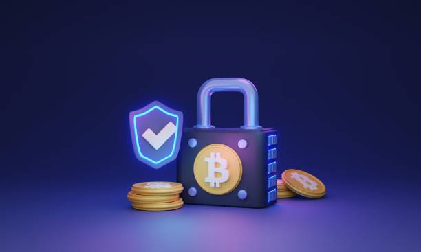 istock Crypto insurance 3D illustration concept. Protecting virtual assets and currency 2039728772