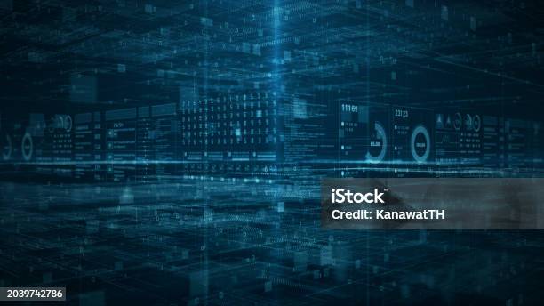 Blue Background Informatics Abstract Blue Digital Background With Data Analytics Charts And Graphs ...