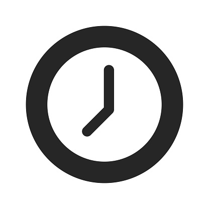 Vector clock vector icon on white background