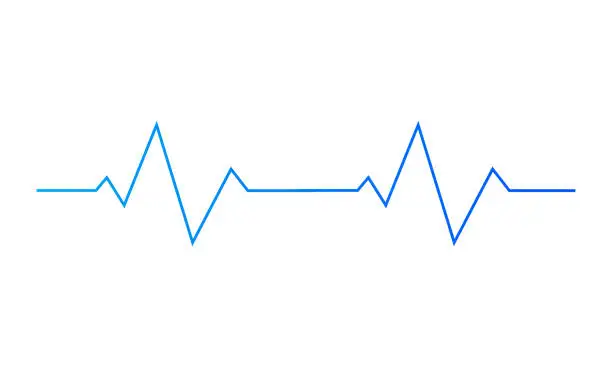 Vector illustration of Vector ecg heartbeat lines on white background