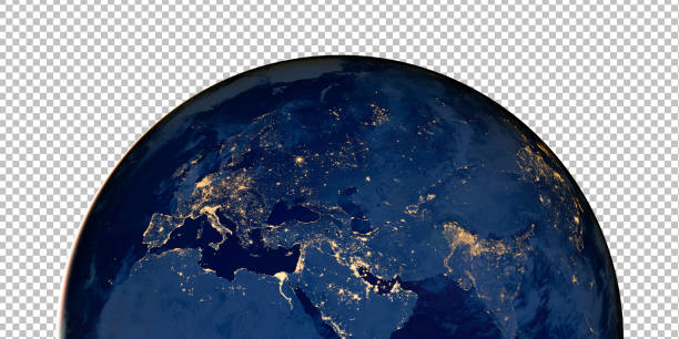 Planet earth photo at night on png background. Elements of this image furnished by NASA. Planet earth photo at night on png background. City Lights of Europe, Asia and the Middle East from space, World map at night, satellite image. Elements of this image furnished by NASA. photo png pictures stock pictures, royalty-free photos & images