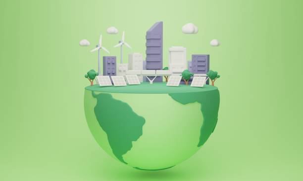 istock Green city, environmental friendly global ecosystem, 3D illustration concept 2039781758