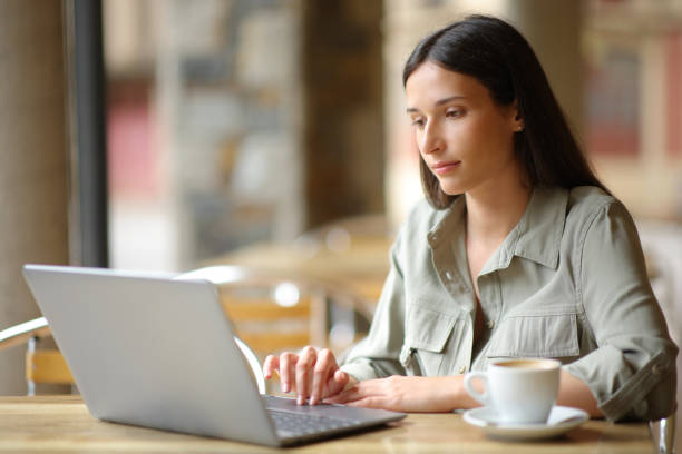 istock Woman in a coffee shop using laptop 2039833870