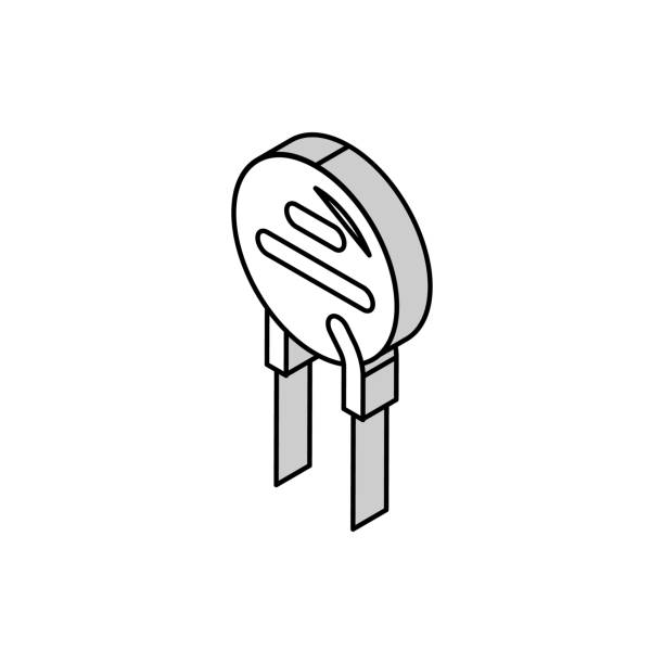 thermistor electronic component isometric icon vector illustration - thermistor stock illustrations