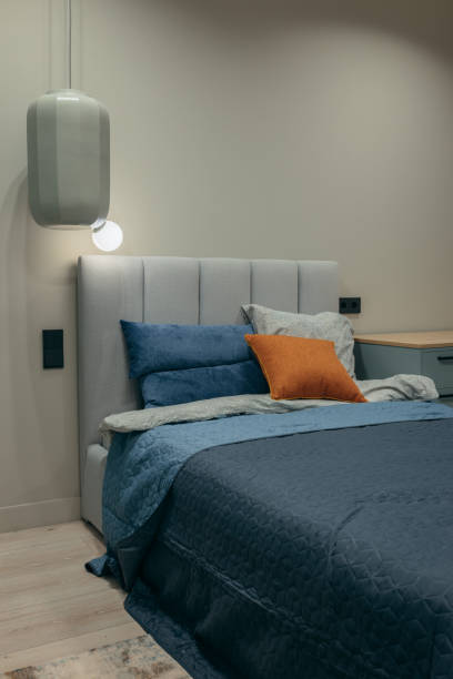 istock Bed and lamp in modern children's room 2039861355