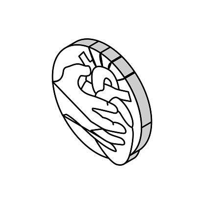 chronic heart palpitations disease symptom isometric icon vector. chronic heart palpitations disease symptom sign. isolated symbol illustration