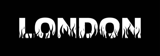 london text logo, typography print or slogan. modern london banner design. vector illustration. - letter t fire flame typescript stock illustrations