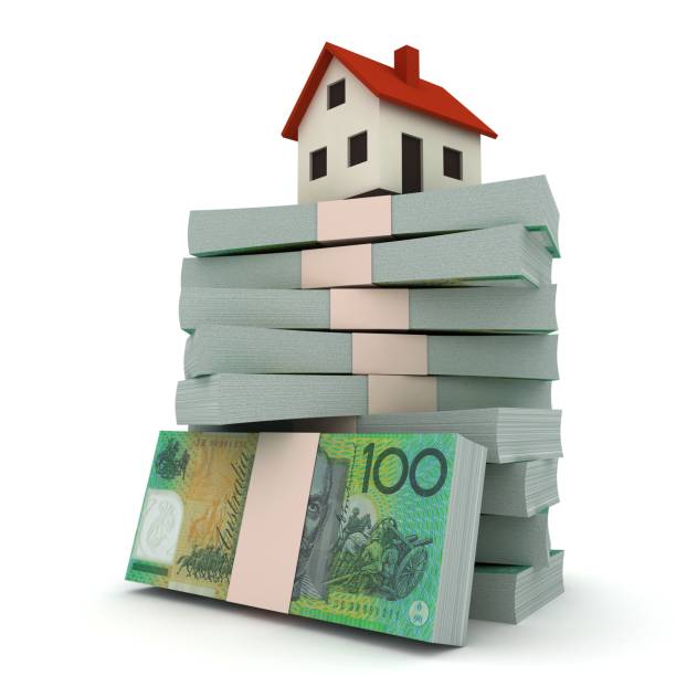 Australian money finance house rental home insurance stock photo