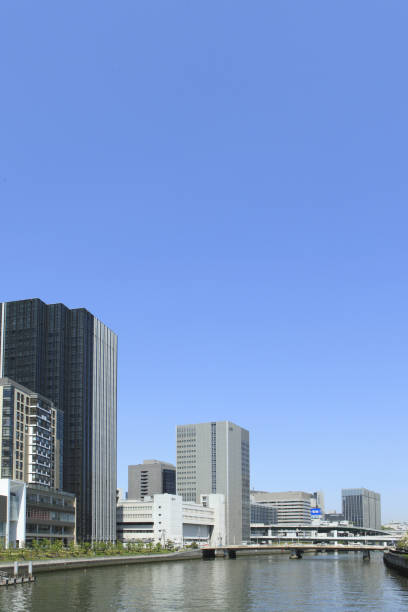 Defocused Tokyo Urban Skyline background with copy space.