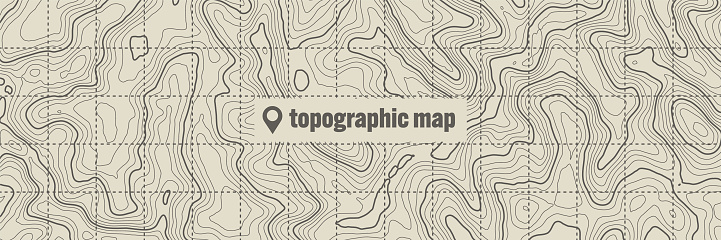 Topographic Layout Topographic Map With Contour Lines Geographic Terrain Grid Relief ...