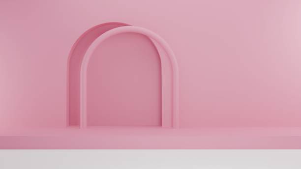 istock 3D Rendering Pink red background with podium abstract decoration 2039961507