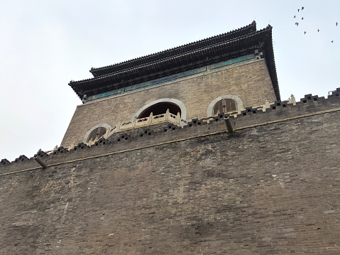 The Bell Tower of Beijing, or Zhonglou, a landmark of the capital city of China.