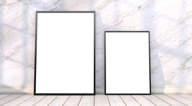 istock abstract mock up room with picture frame as template - 3D Illustration 2039971016