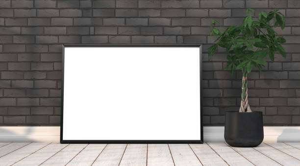istock abstract mock up room with picture frame as template - 3D Illustration 2039971561