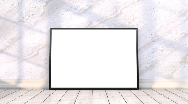 istock abstract mock up room with picture frame as template - 3D Illustration 2039971563