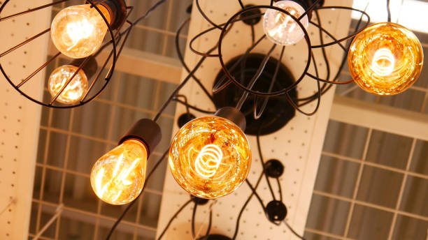 istock Many beautiful yellow glowing LED lamps 2039981693