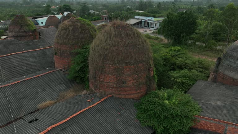 Brick kilns of people in the southwest of Vietnam, Vinh Long province, Vietnam