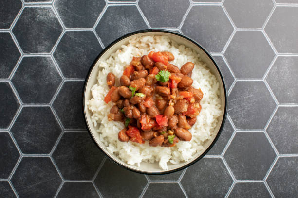 istock Vegan bean curry with rice and tomatoes. Indian cuisine. Vegetarian dish. 2040003343