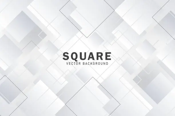 Vector illustration of Abstract square shapes overlapping on white background