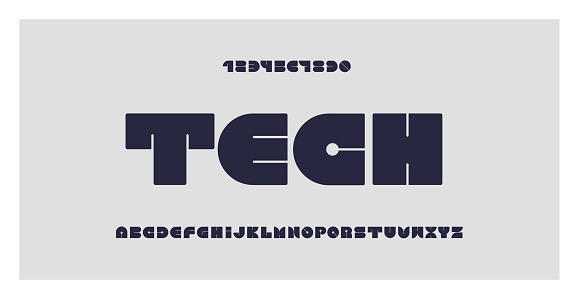 Tech Machine Font Tech Font Futuristic Alphabet For Technology Science Engineering Game ...