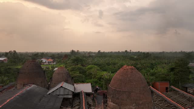 Brick kilns of people in the southwest of Vietnam, Vinh Long province, Vietnam