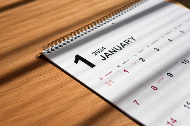 istock Japanese calendar for January 2024 2040036303