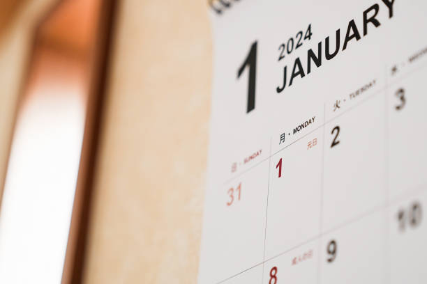 istock Japanese calendar for January 2024 2040036691