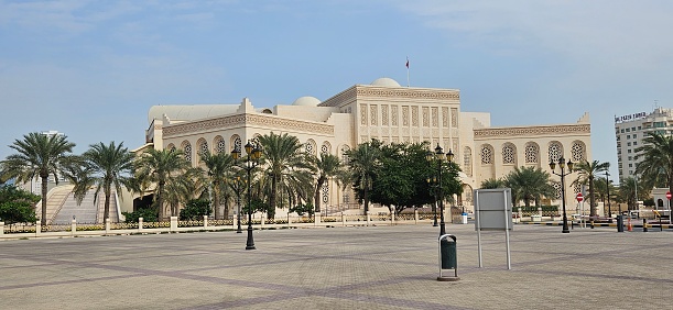 Manama, Bahrain – December 25, 2023: Isa Cultural Centre (ICC) in Manama, Bahrain