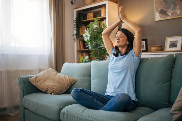 istock Yoga time at home 2040059130