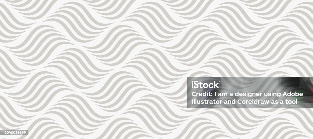 Simple Wavy Texture Geometric Wavy Gray And White Texture Vector Wave Seamless Pattern ...