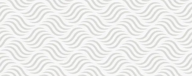 Vector illustration of Geometric wavy gray and white texture. Vector wave seamless pattern.  simple geometric curve texture background.