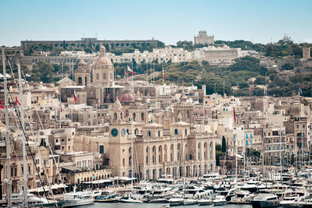 High Angle View Of Harbor In Birgu, Malta