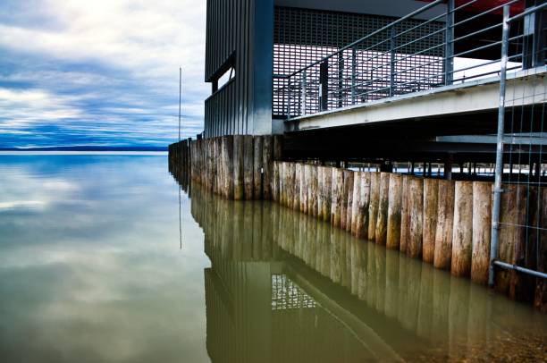 istock Clouds reflecting on water at Mole West, Neusiedl am See, Austria 2040119054