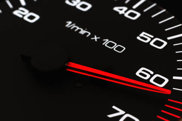 istock Dashboard with speedometer, tachometer, odometer. Car detailing. Car dashboard. Dashboard details with indication lamps.Car instrument panel.Modern interior.Close up shot. 2040125080