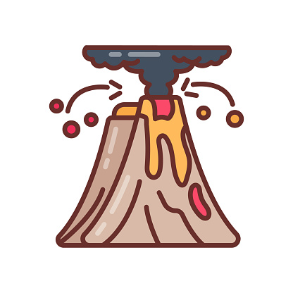 Volcanic Eruptions icon in vector. Logotype