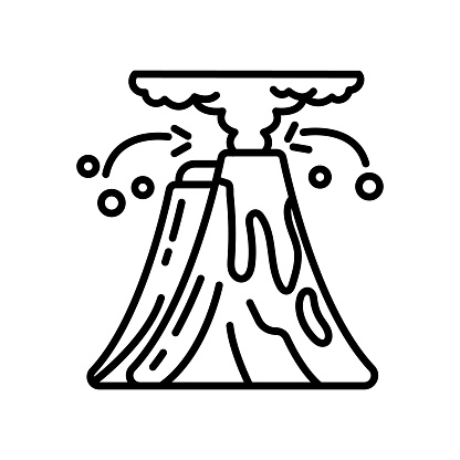 Volcanic Eruptions icon in vector. Logotype