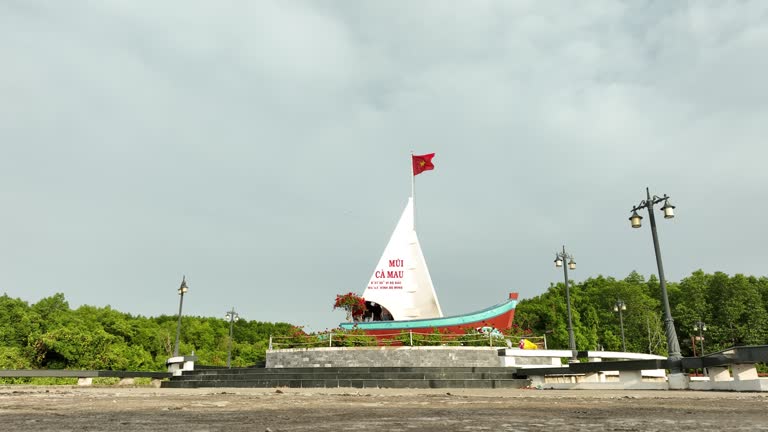 Ca Mau Cape National Park seen from above, recognized by UNESCO as a world biosphere reserve.