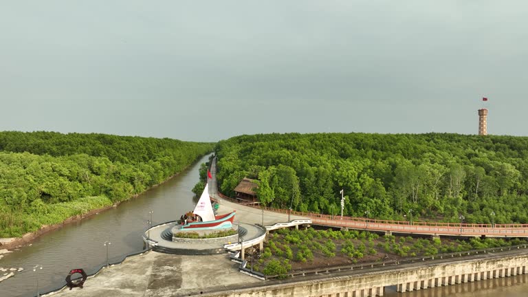 Ca Mau Cape National Park seen from above, recognized by UNESCO as a world biosphere reserve.