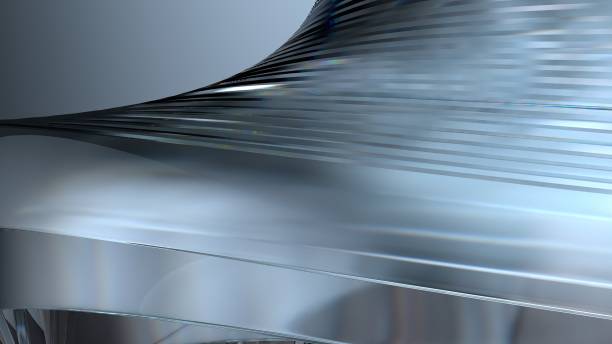 istock Dark Atmosphere Clear Glass Refraction And Reflection Bezier Curve Chic Elegant Modern 3D Rendering Abstract Background 2040205835