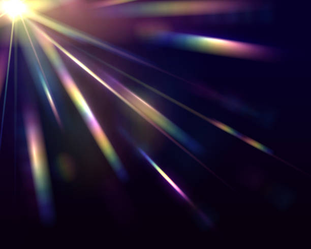 Crystal and jewelry, prism, glare Crystal and jewelry, prism, glare. Rainbow glowing glitter vector set. Defocused abstract multicolored retro film lens flare bokeh analog photo overlay or screen filter effect. transparent prism stock illustrations