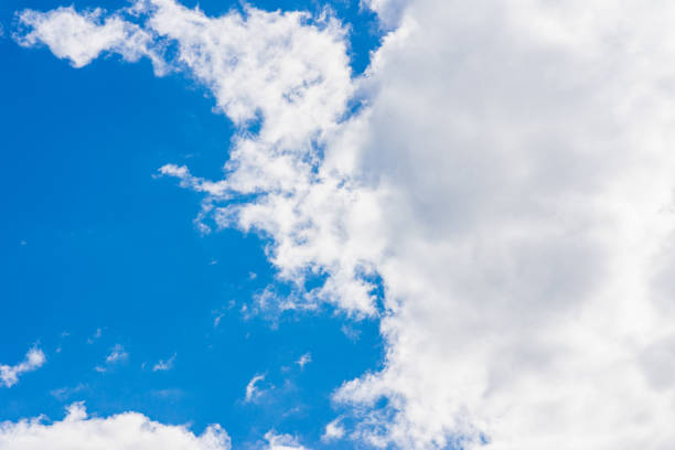 Beautiful blue sky,white cloud background. Shape independent, Elements of nature.Wonderful sky. Beautiful white fluffy clouds on a light blue sky background.