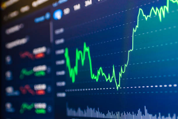 istock Stock market success chart on the screen. Selective focus. 2040220329