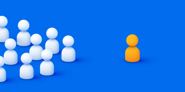 istock Leader concept. Group of 3d people figurines follow the leader. 2040240815