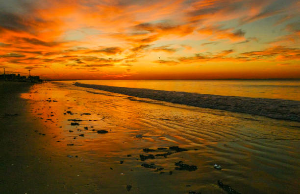 istock Red sunset over Brighton Beach, New York, USA. 2040241359