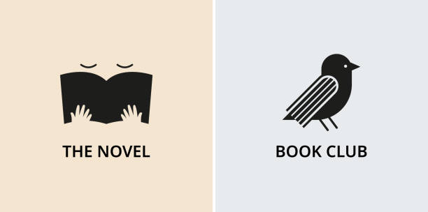 Minimalist Book, reading and writing logo. Minimal modern style book symbols and icons Minimalist Book, reading and writing logo. Minimal modern style book symbols and icons. Vector concept design book pages abstract stock illustrations
