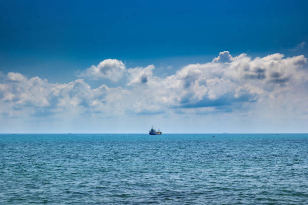 istock Sea landscape and ship on horizon 2040243058