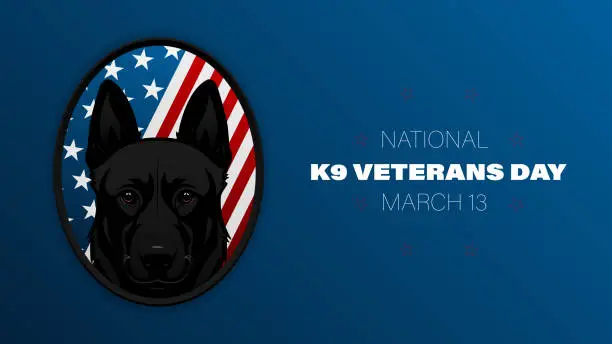 Vector illustration of National K9 Veterans Day concept design, vector illustration