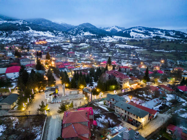 istock Voskopoja at night from drone 2040265081