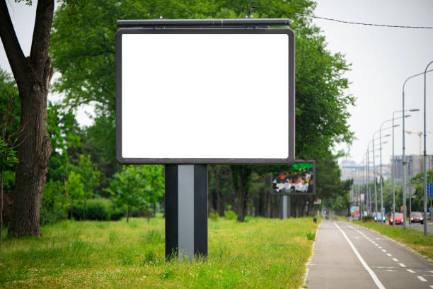 istock Large empty horizontal blank advertising poster billboard mockup. 2040268962