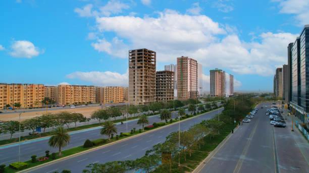 istock Under Construction Building's A front of Beautiful Road and Blue Sky with Cloud 2040268974